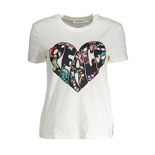 Desigual White Cotton Tops & T-Shirt