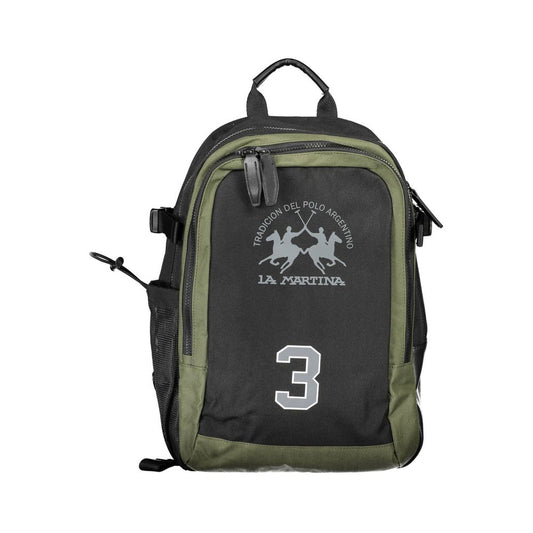 La Martina Black Polyester Backpack