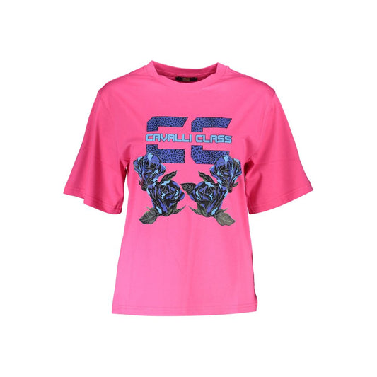 Cavalli Class Pink Cotton Tops & T-Shirt