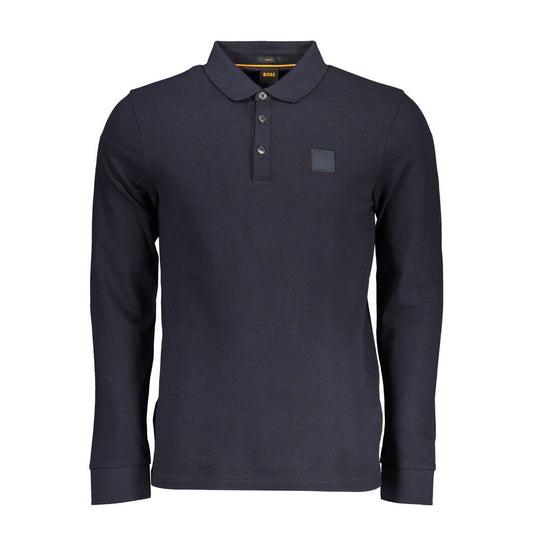Hugo Boss Modra bombažna polo majica