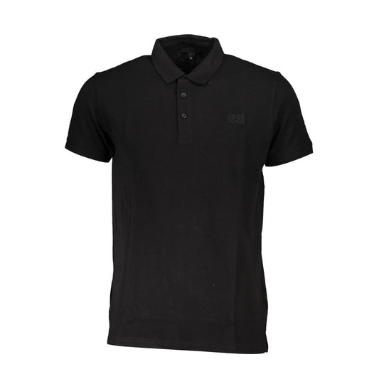 Cavalli Class Black Cotton Polo Shirt