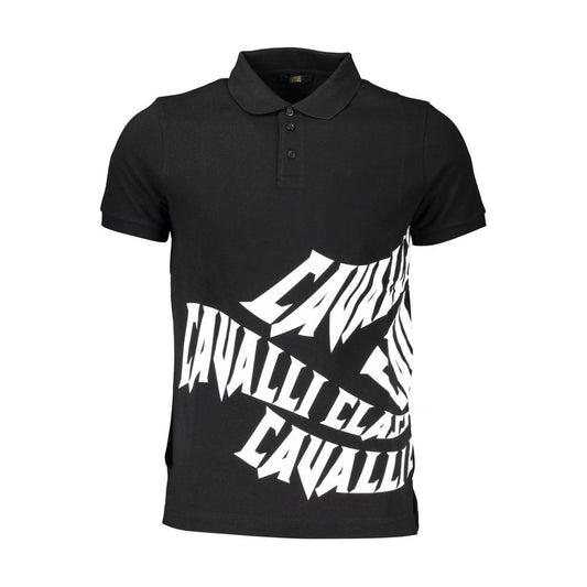 Cavalli Class Črna bombažna polo majica