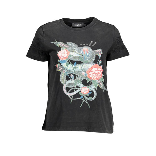 Desigual Black Cotton Tops & T-Shirt