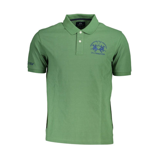 La Martina Green Cotton Polo Shirt