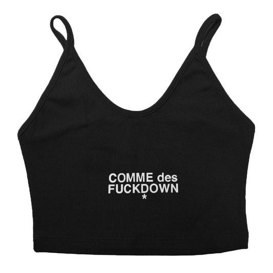 Comme Des Fuckdown Črna bombažna majica in majica
