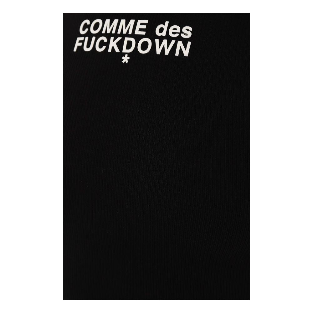 Comme Des Fuckdown Black Cotton Tops & T-Shirt