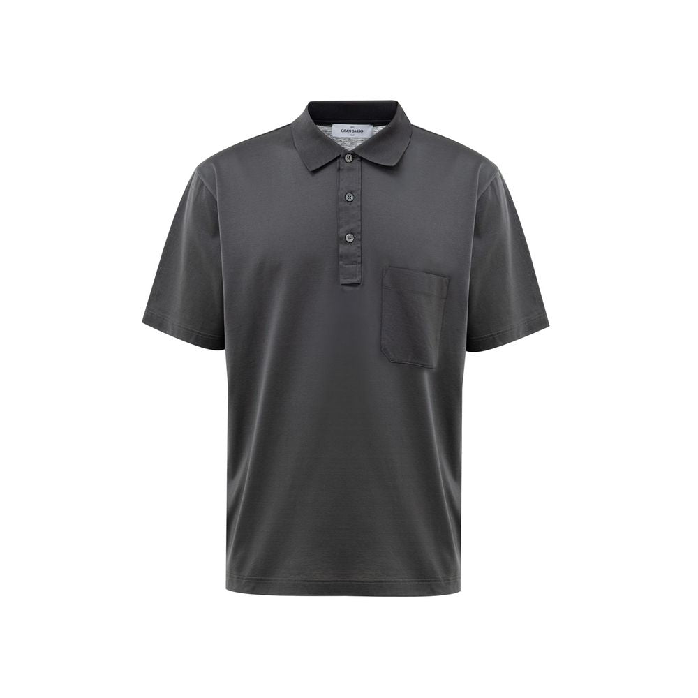 Gran Sasso Gray Cotton Polo Shirt