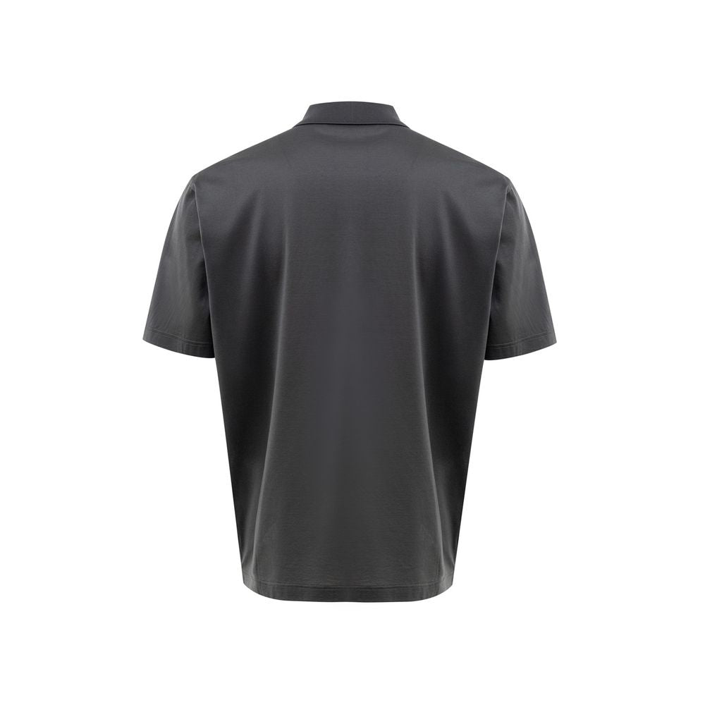 Gran Sasso Gray Cotton Polo Shirt