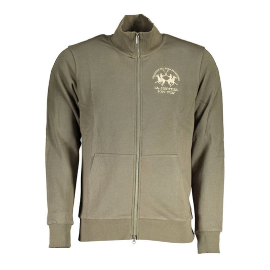 La Martina Green Cotton Sweater