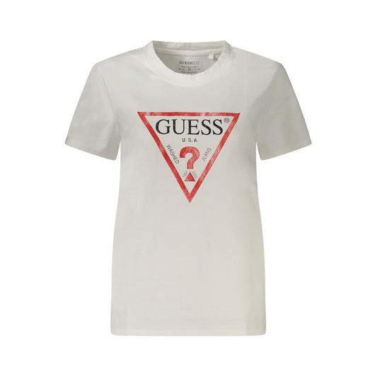 Guess Jeans White Cotton Tops & T-Shirt