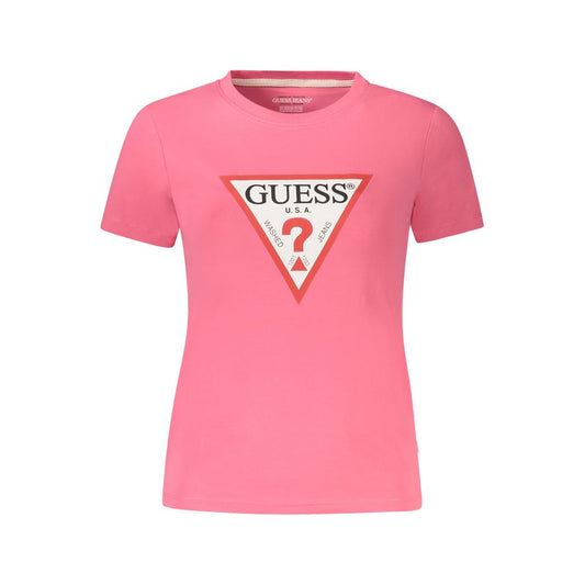 Guess Jeans Pink Cotton Tops & T-Shirt