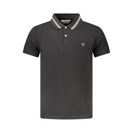 Guess Jeans Black Cotton Polo Shirt