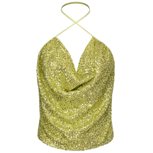PINKO Green Polyester Tops & T-Shirt