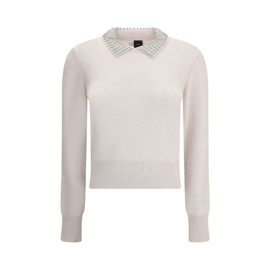 PINKO Rhinestone-decorated collar Sweater