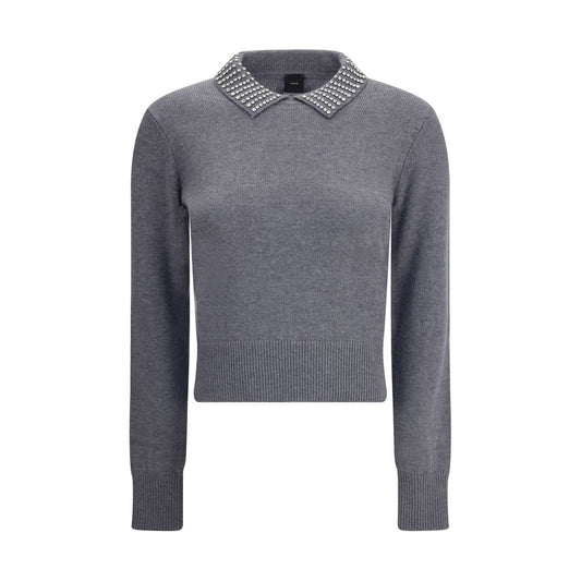 PINKO Rhinestone-decorated collar Sweater
