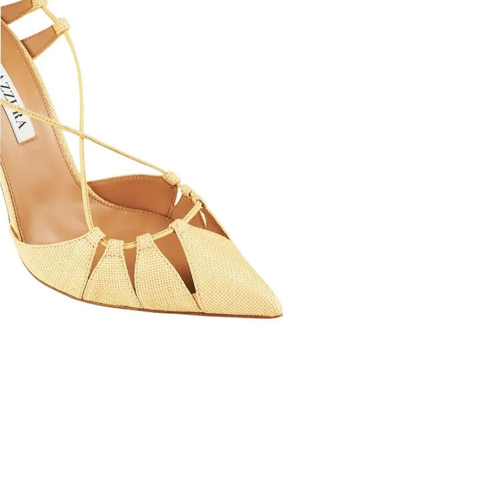 Aquazzura Aquazzurra Bellissima Woven Raffia Stiletto Sandals