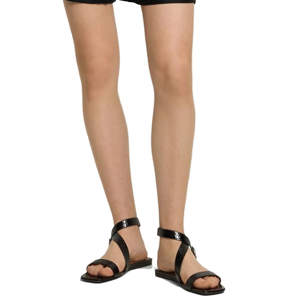 Paris Texas Lauren Croco Flat Sandals
