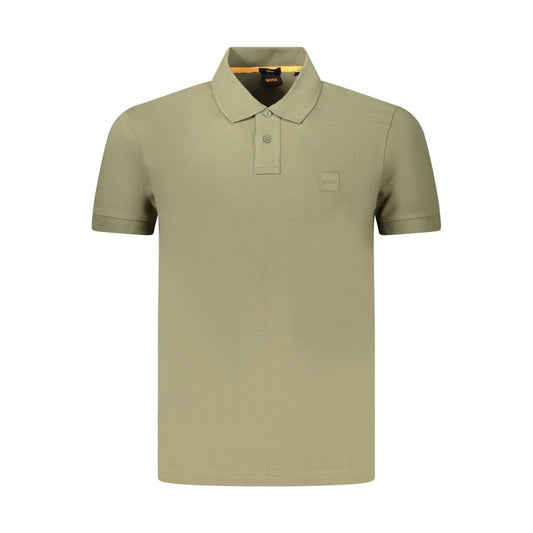 Hugo Boss Green Cotton Men Polo Shirt