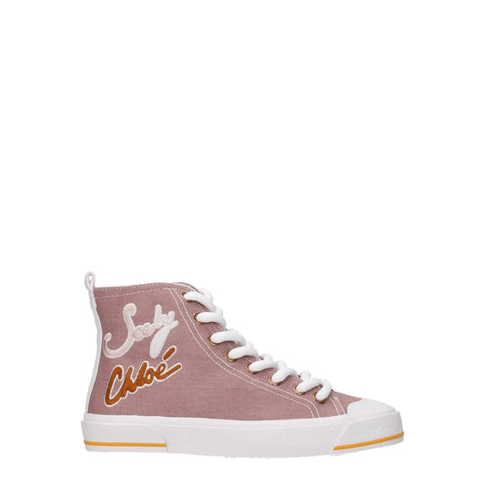 See By Chloé Pink Fabric High Tops
