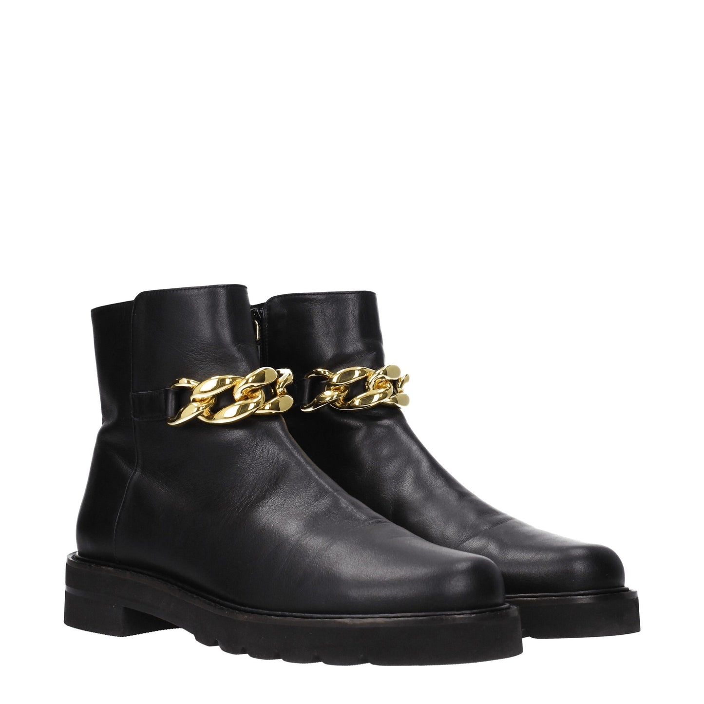 Stuart Weitzman Black Leather Ankle Boots
