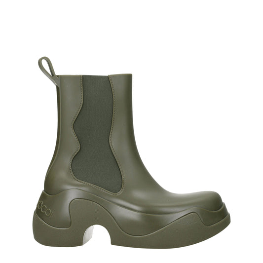 XOCOI Green Pvc Ankle Boots