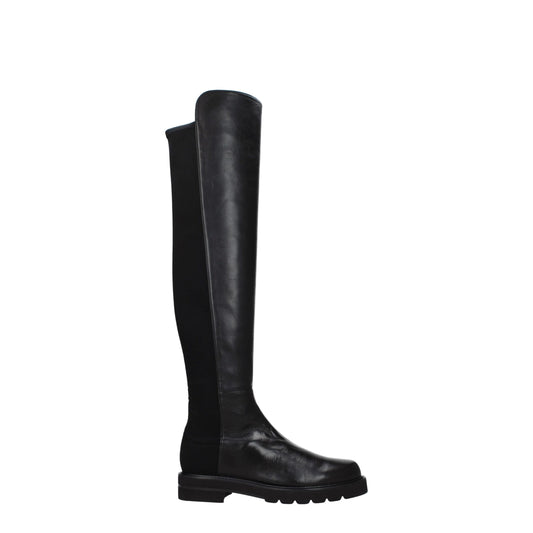 Stuart Weitzman Black Leather Over The Knee
