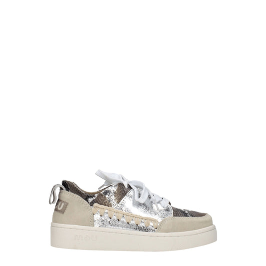 Mou Gray Leather Low Tops