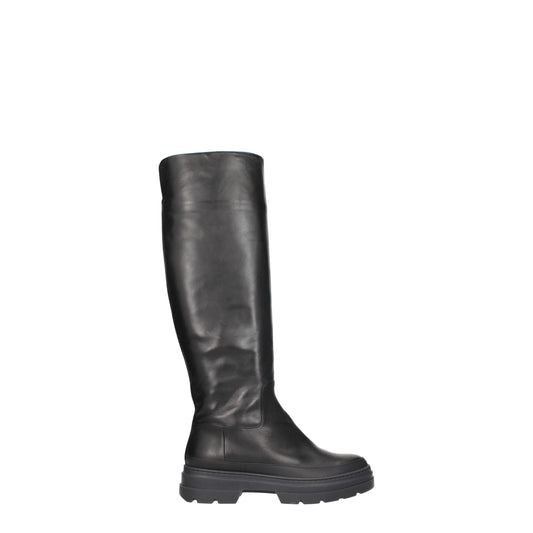 Max Mara Black Leather Over The Knee