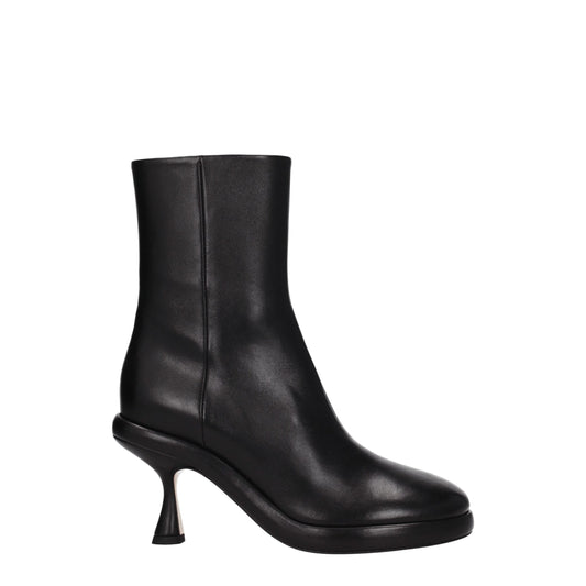 Wandler Black Leather Ankle