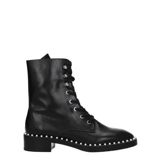 Stuart Weitzman Black Leather Ankle Boots
