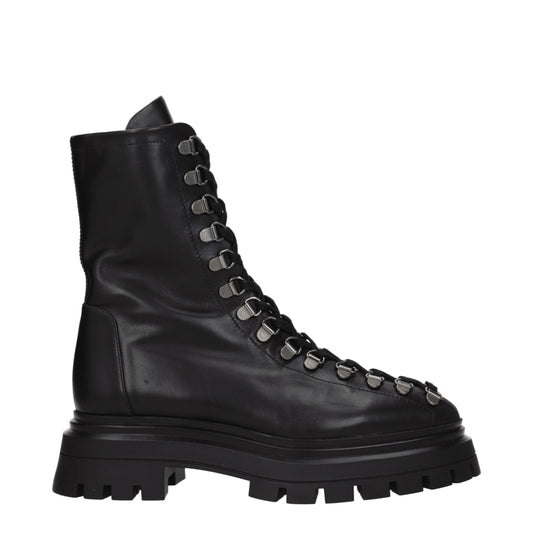 Stuart Weitzman Black Leather Ankle Boots