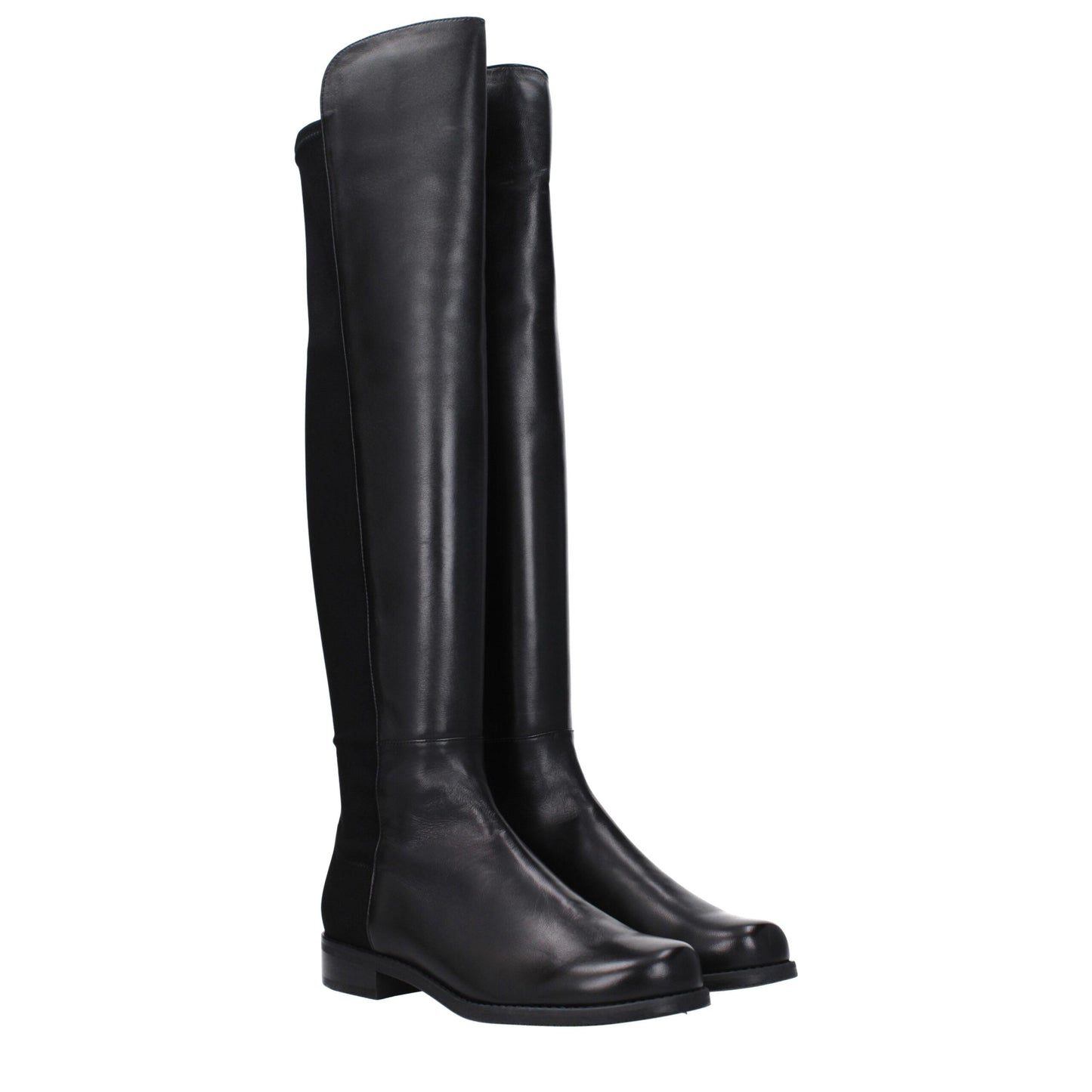 Stuart Weitzman Black Leather Over The Knee
