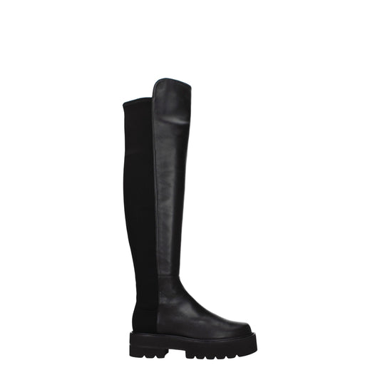 Stuart Weitzman Black Leather Over The Knee