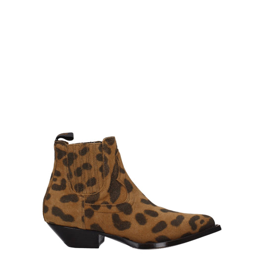 Sonora Beige Leather Ankle Boots