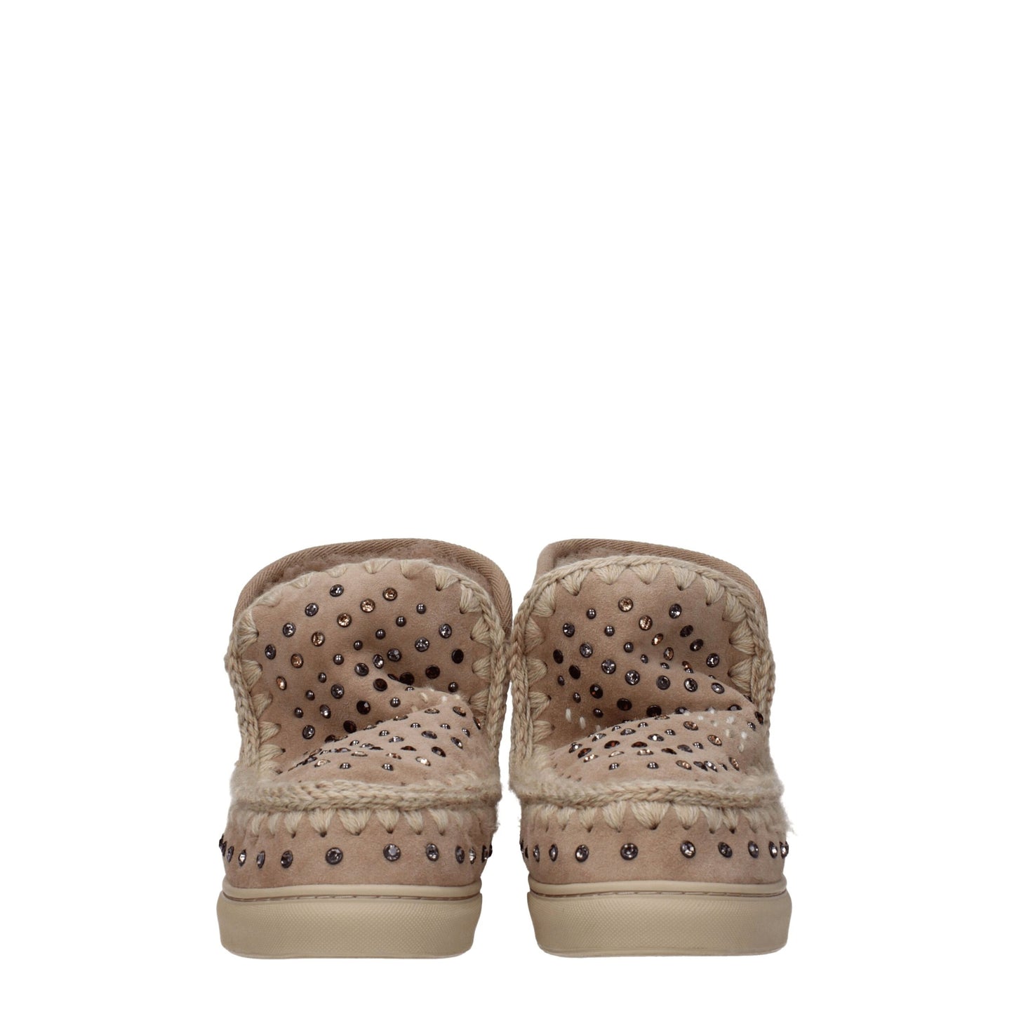 Mou Beige Leather Ankle Boots