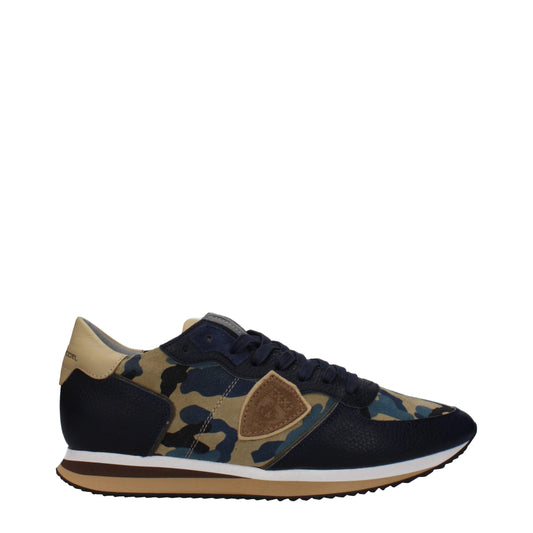 Philippe Model Blue Leather Sneakers