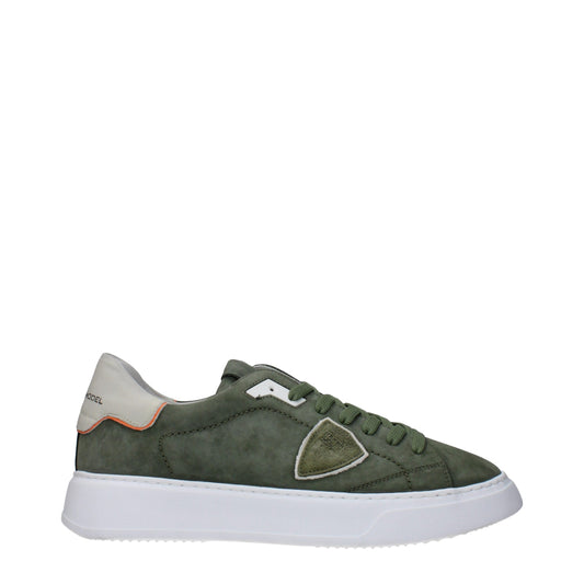 Philippe Model Green Leather Sneakers