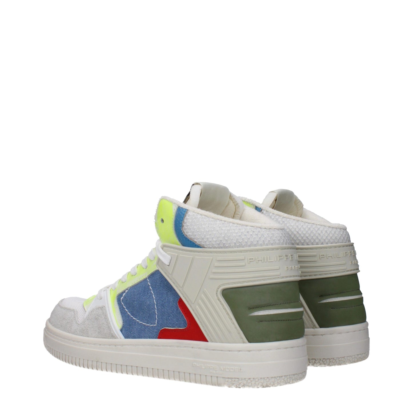 Philippe Model White Fabric Sneakers
