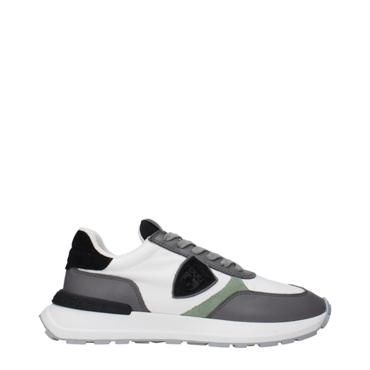 Philippe Model White Fabric Sneakers