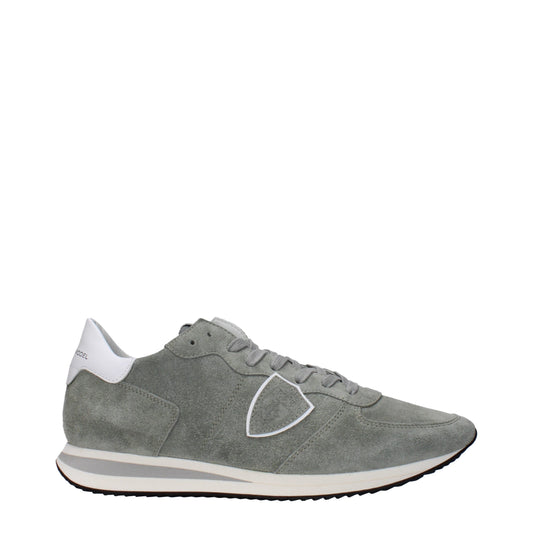 Philippe Model Green Leather Sneakers