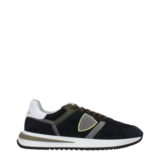 Philippe Model Blue Leather Athletic Sneakers