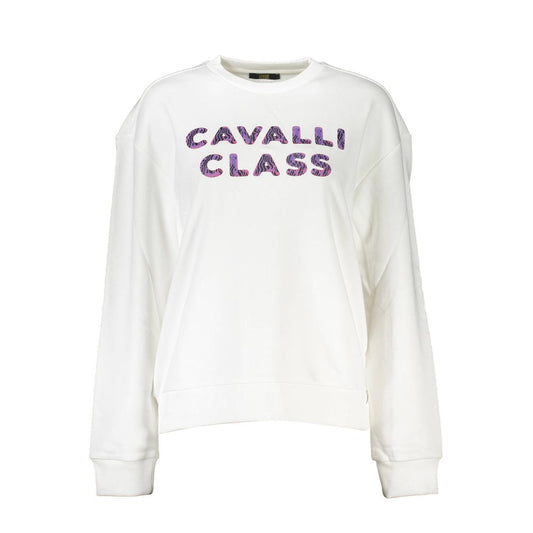 Cavalli Class Beli bombažni pulover