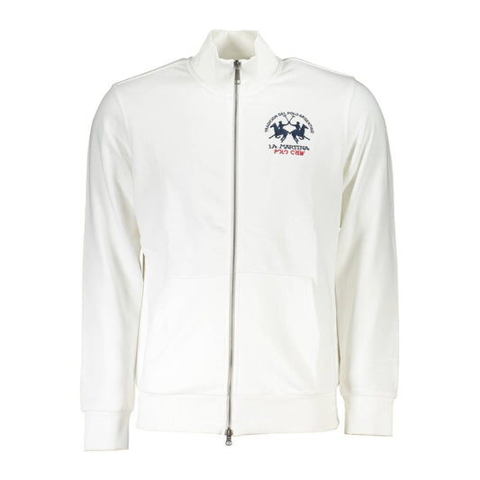 La Martina White Cotton Sweater