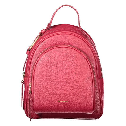 Coccinelle Red Leather Backpack