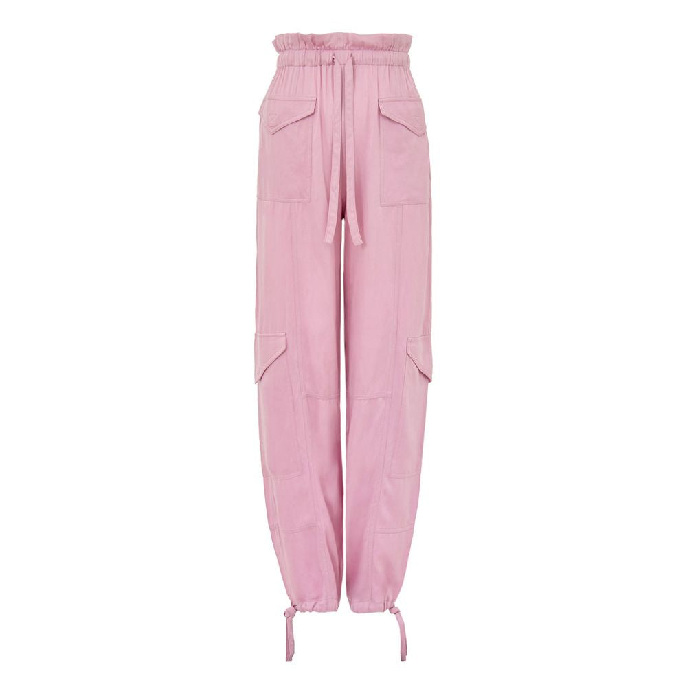 Ganni Pink Satin Cargo Pant