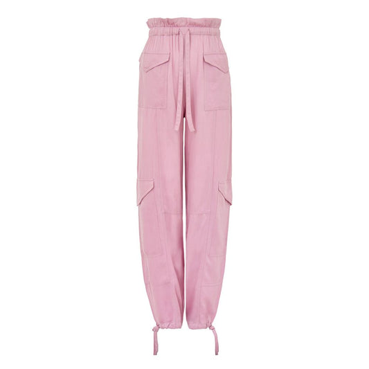 Ganni Pink Satin Cargo Pant