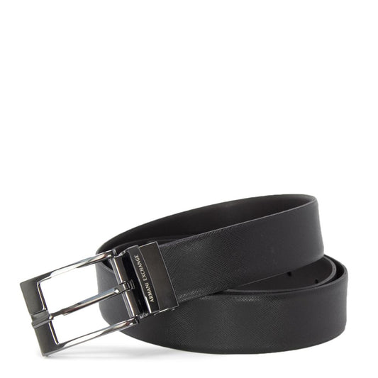 Armani Exchange Črni usnjeni pas
