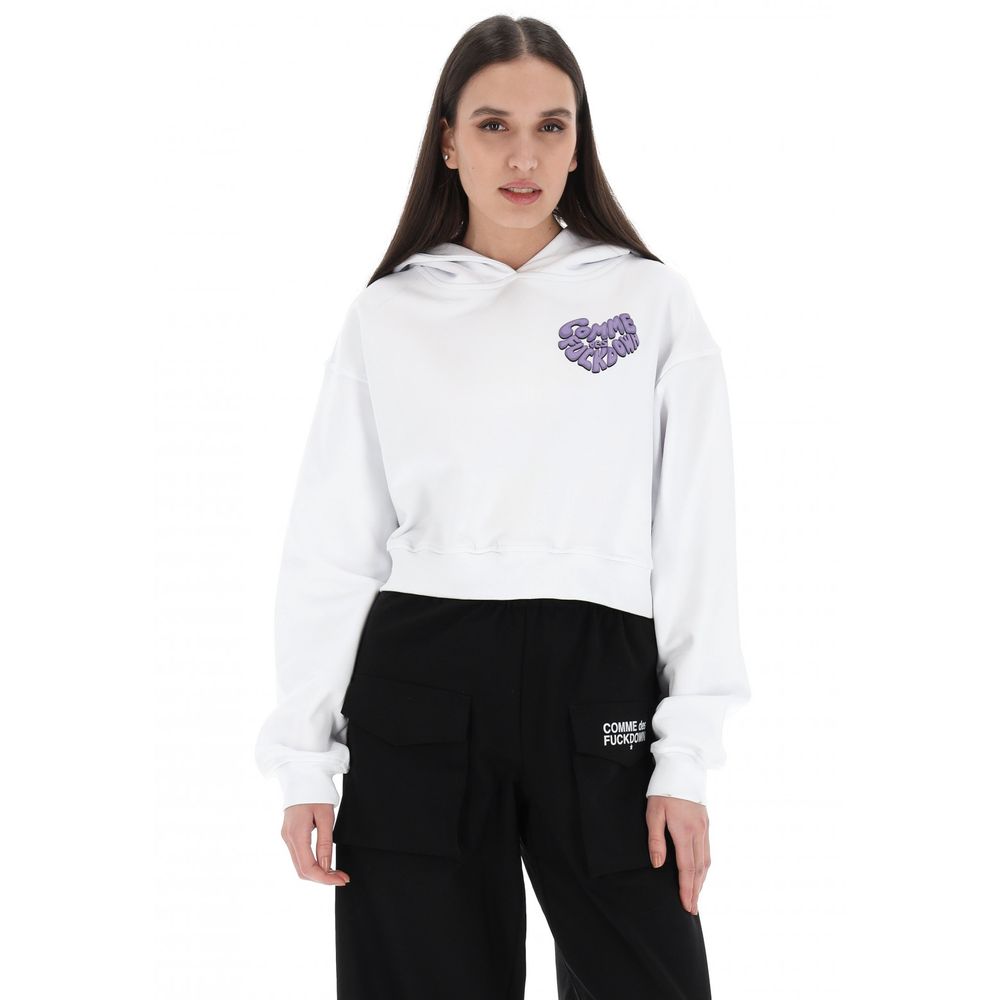 Comme Des Fuckdown White Cotton Sweater