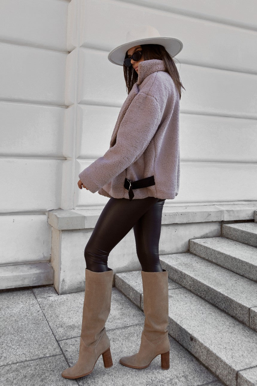 FLUFFY jakna - Taupe