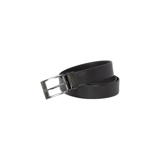 Armani Exchange Črni usnjeni pas